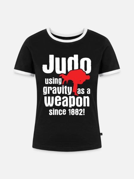Japanischer Kampfsport Judo - Frauen Kontrast-T-Shirt - Schwarz/Weiß