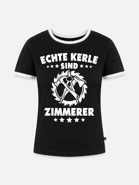 Zimmermann Beruf Zimmerer - Frauen Kontrast-T-Shirt - Schwarz/Weiß