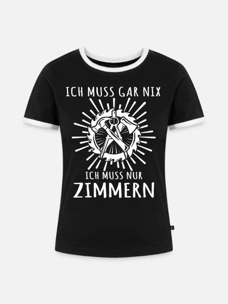 Zimmermann Zimmerer - Frauen Kontrast-T-Shirt - Schwarz/Weiß
