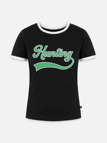 Jagd Schriftzug - Frauen Kontrast-T-Shirt - Schwarz/Weiß