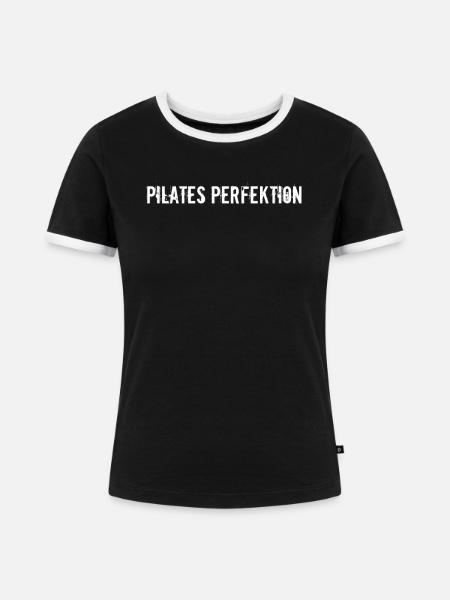 Pilates - Pilates Perfektion - Frauen Kontrast-T-Shirt - Schwarz/Weiß