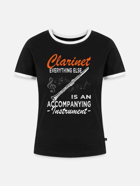 Klarinette - Klarinettist - Orchester - Frauen Kontrast-T-Shirt - Schwarz/Weiß