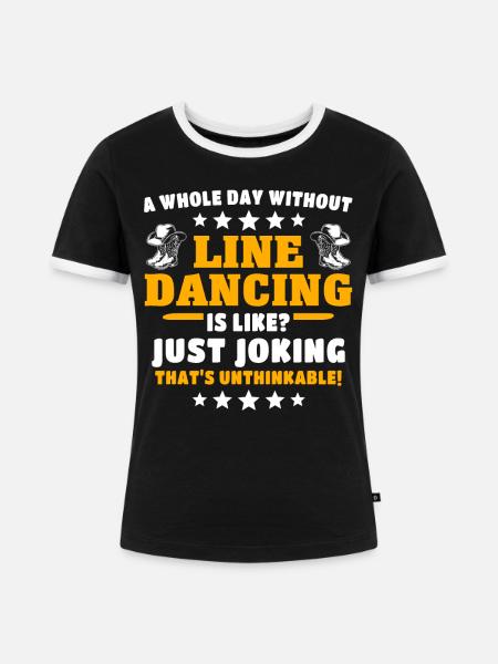Line Dancer Line Dancing - Frauen Kontrast-T-Shirt - Schwarz/Weiß