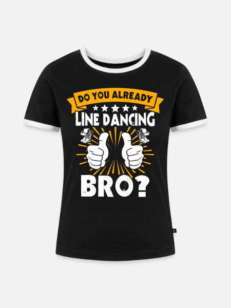 Line Dancer Line Dancing - Frauen Kontrast-T-Shirt - Schwarz/Weiß
