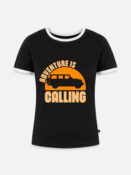 Offroad Geländewagen - Frauen Kontrast-T-Shirt - Schwarz/Weiß