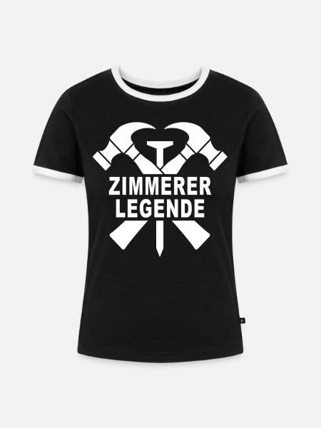 Zimmermann Zimmerer Zimmerleute - Frauen Kontrast-T-Shirt - Schwarz/Weiß