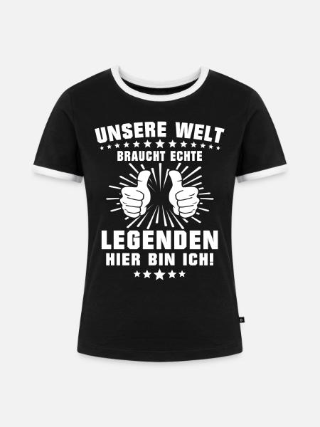 Legenden Geschenk Legende - Frauen Kontrast-T-Shirt - Schwarz/Weiß