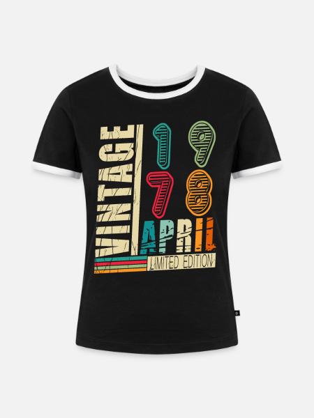 Geburtsmonat April 1978 - Frauen Kontrast-T-Shirt - Schwarz/Weiß