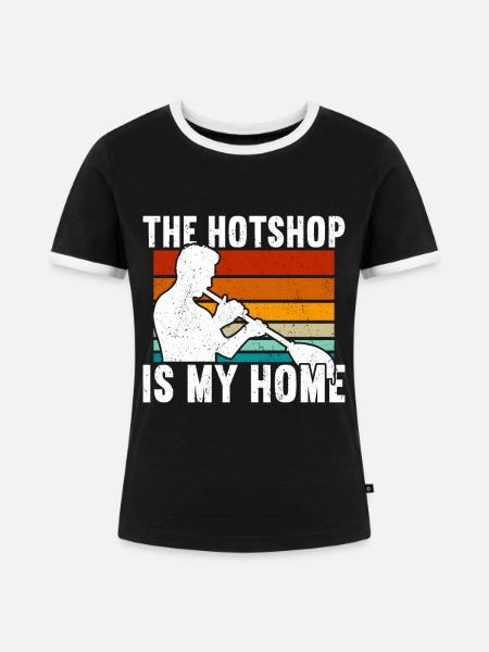 Glasbläserei Glasbläserei - Frauen Kontrast-T-Shirt - Schwarz/Weiß
