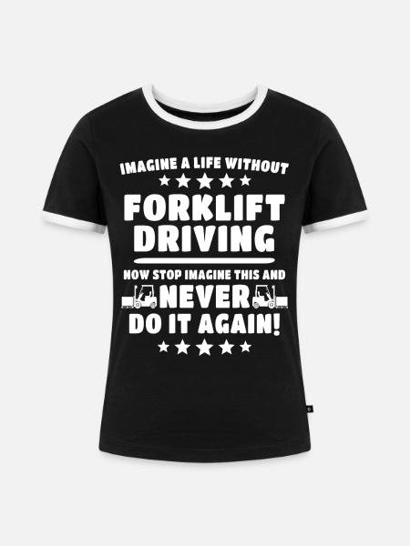 Stapler Staplerfahrer - Frauen Kontrast-T-Shirt - Schwarz/Weiß