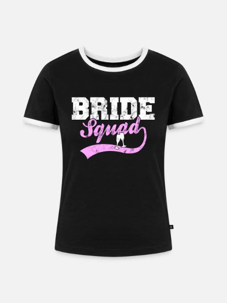 Bride Squad - Frauen Kontrast-T-Shirt - Schwarz/Weiß
