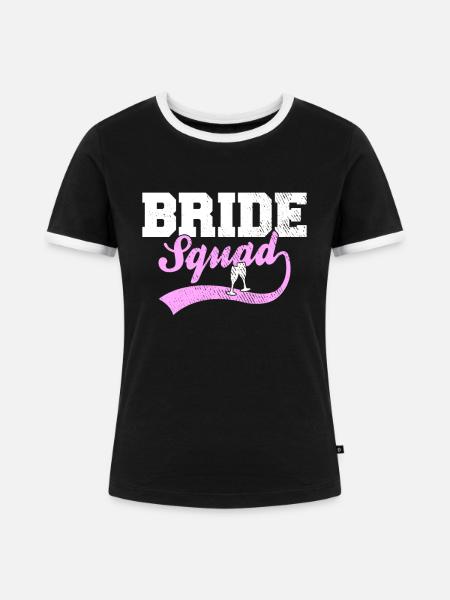 Bride Squad - Frauen Kontrast-T-Shirt - Schwarz/Weiß