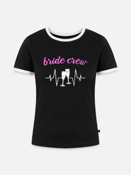 Team Braut bride crew - Frauen Kontrast-T-Shirt - Schwarz/Weiß