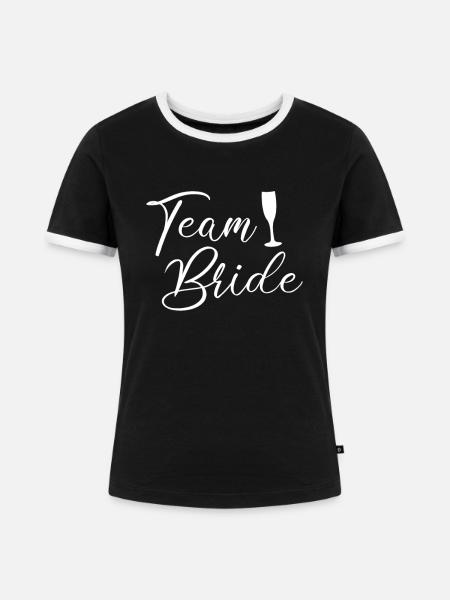 team bride Team Braut - Frauen Kontrast-T-Shirt - Schwarz/Weiß