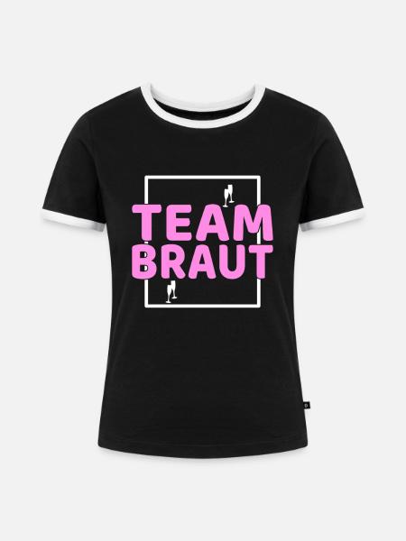 Team Braut - Frauen Kontrast-T-Shirt - Schwarz/Weiß