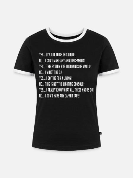 Tontechniker Tontechnik Musik - Frauen Kontrast-T-Shirt - Schwarz/Weiß