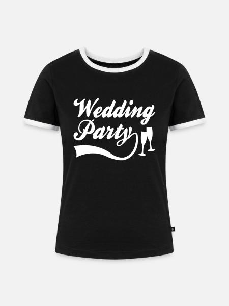Hochzeitsfeier - Frauen Kontrast-T-Shirt - Schwarz/Weiß