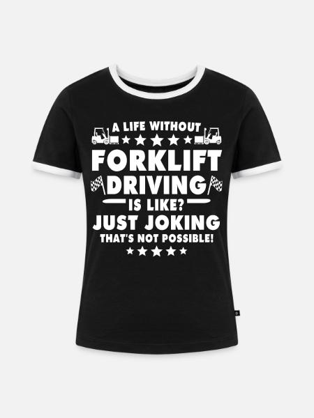 Gabelstapler Staplerfahrer - Frauen Kontrast-T-Shirt - Schwarz/Weiß