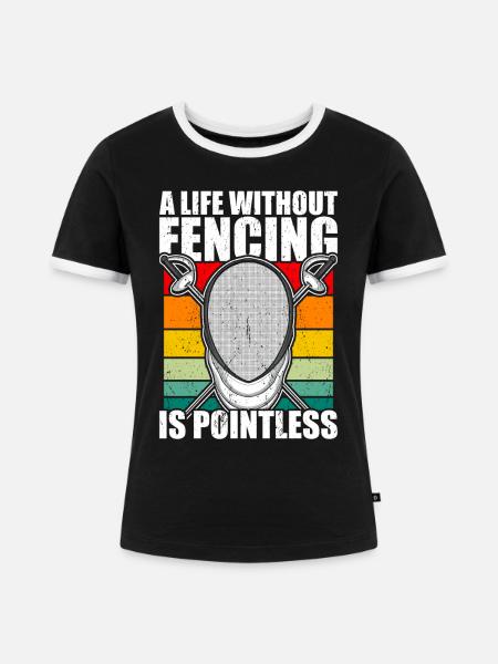Fechter Fechter - Frauen Kontrast-T-Shirt - Schwarz/Weiß