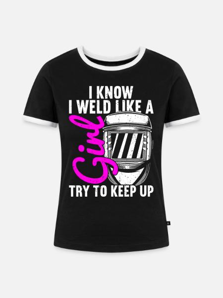 Schweißen Schweißer Schweißer - Frauen Kontrast-T-Shirt - Schwarz/Weiß