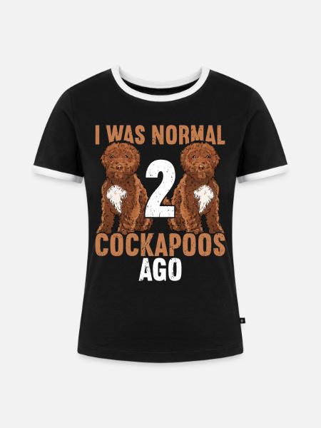 Cockapoo - Frauen Kontrast-T-Shirt - Schwarz/Weiß
