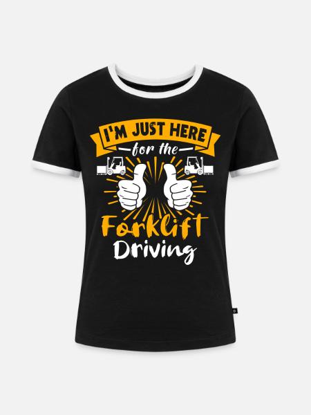 Gabelstapler Staplerfahrer - Frauen Kontrast-T-Shirt - Schwarz/Weiß
