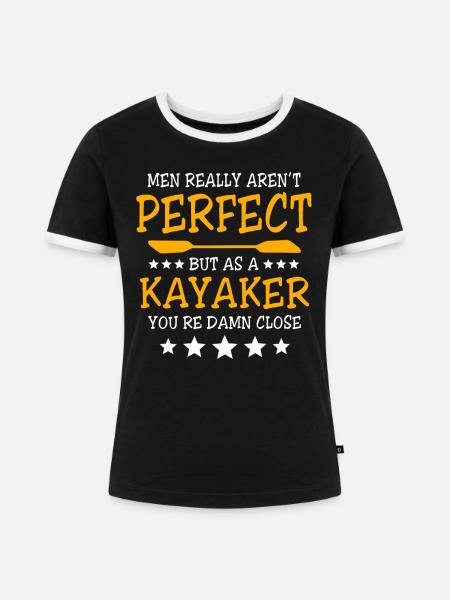 Kayaking Kayak - Frauen Kontrast-T-Shirt - Schwarz/Weiß