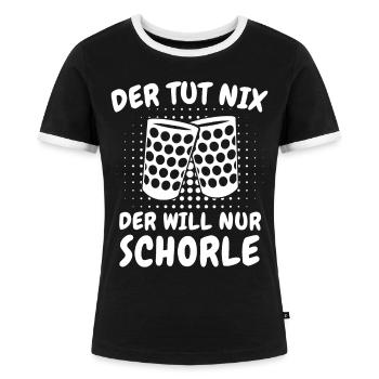 Pfalz Pfälzer Rheinland Pfalz - Frauen Kontrast-T-Shirt - Schwarz/Weiß - Vorne - Selfina (174cm)