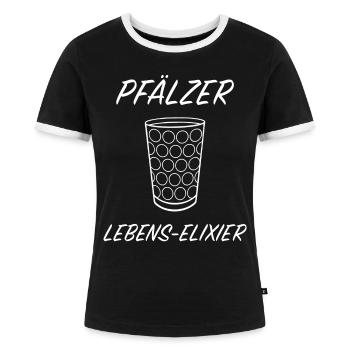 Pfalz Pfälzer Rheinland Pfalz - Frauen Kontrast-T-Shirt - Schwarz/Weiß - Vorne - Selfina (174cm)