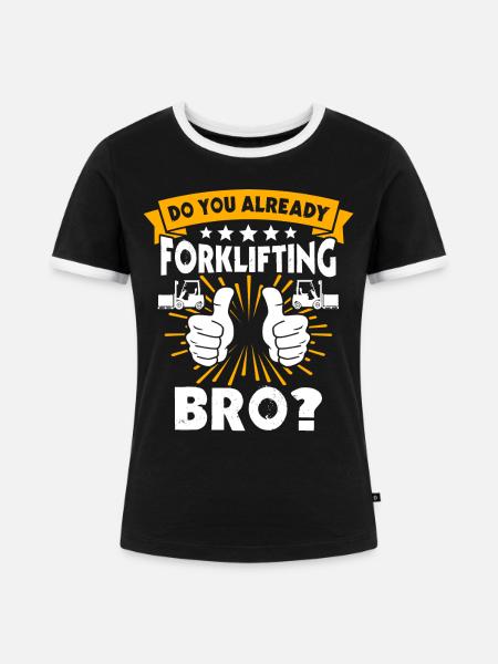 Stapler Gabelstapler - Frauen Kontrast-T-Shirt - Schwarz/Weiß