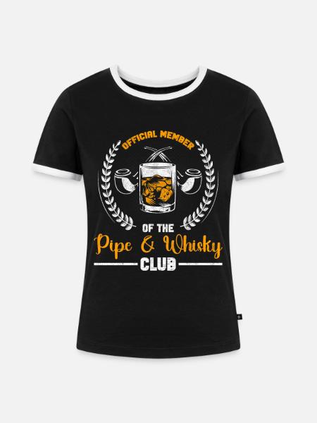 Pfeife Pfeifen rauchen - Frauen Kontrast-T-Shirt - Schwarz/Weiß