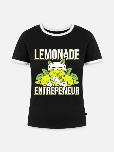 Limonaden-Stand - Frauen Kontrast-T-Shirt - Schwarz/Weiß
