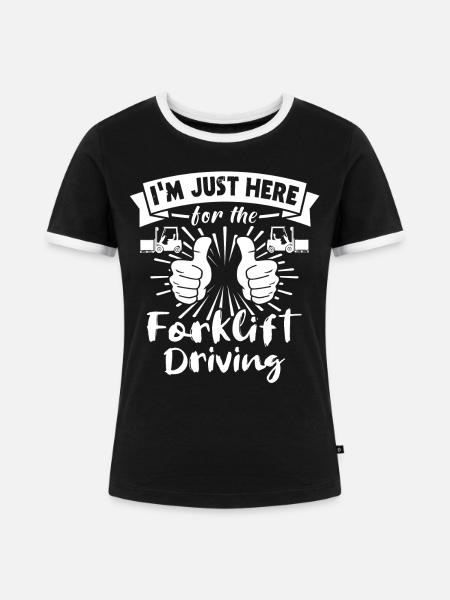 Staplerfahrer Stapler - Frauen Kontrast-T-Shirt - Schwarz/Weiß