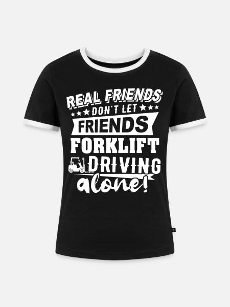 Staplerfahrer Stapler - Frauen Kontrast-T-Shirt - Schwarz/Weiß