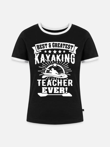 Kayaker Kayaking - Frauen Kontrast-T-Shirt - Schwarz/Weiß