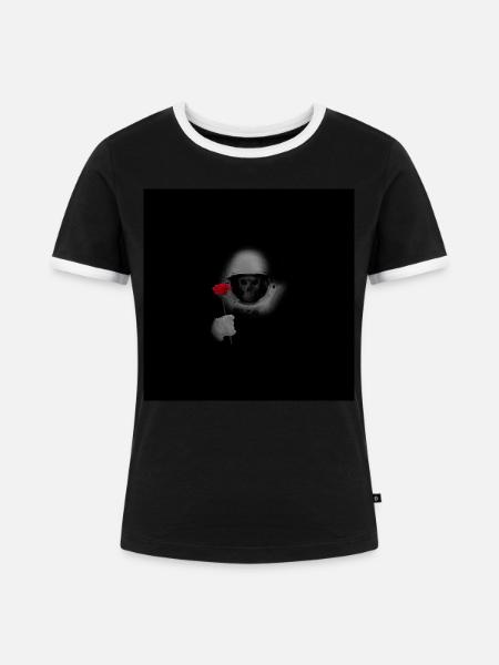 Dead Head In Space - Frauen Kontrast-T-Shirt - Schwarz/Weiß