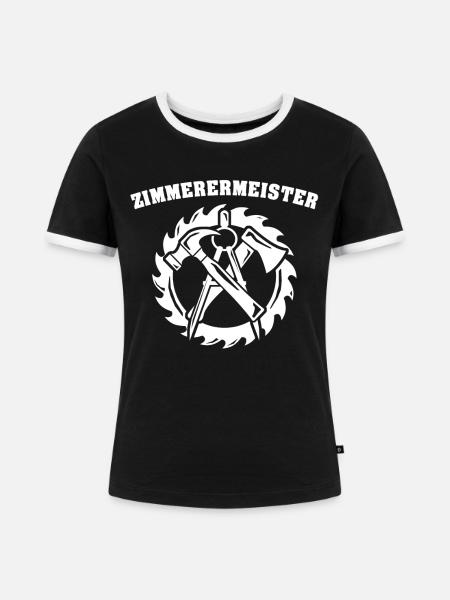Zimmermann Zimmerer - Frauen Kontrast-T-Shirt - Schwarz/Weiß