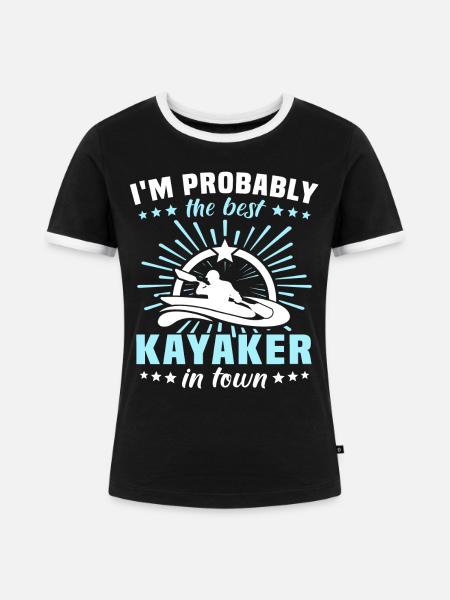 Kayaking Kayaker - Frauen Kontrast-T-Shirt - Schwarz/Weiß