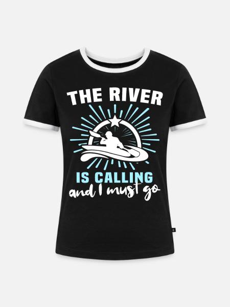 Kayaking Kayaker - Frauen Kontrast-T-Shirt - Schwarz/Weiß