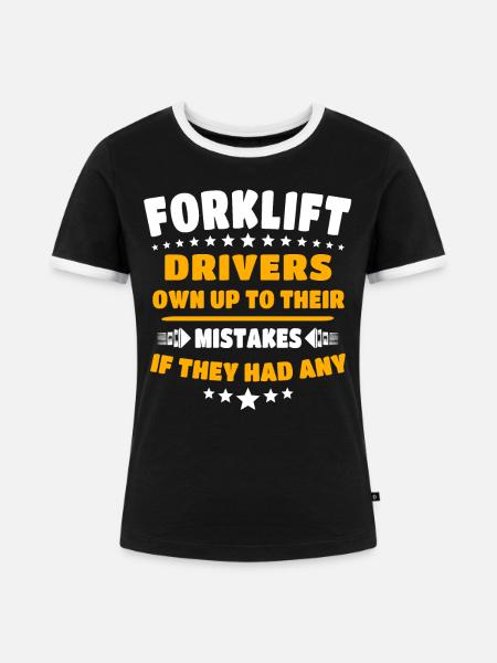 Stapler Gabelstapler - Frauen Kontrast-T-Shirt - Schwarz/Weiß