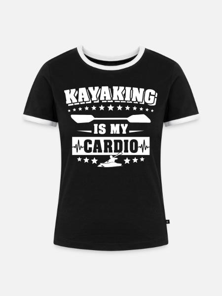 Kayaking Kayak Kayaker - Frauen Kontrast-T-Shirt - Schwarz/Weiß