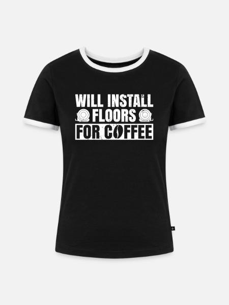 Teppich-installateur-design Für - Frauen Kontrast-T-Shirt - Schwarz/Weiß