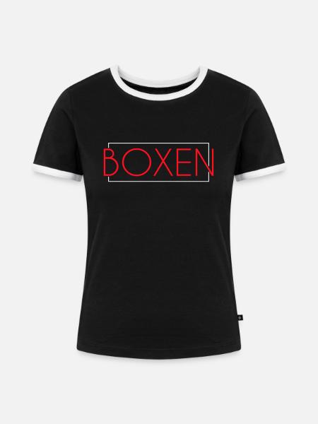 Boxen Schriftzug - Frauen Kontrast-T-Shirt - Schwarz/Weiß