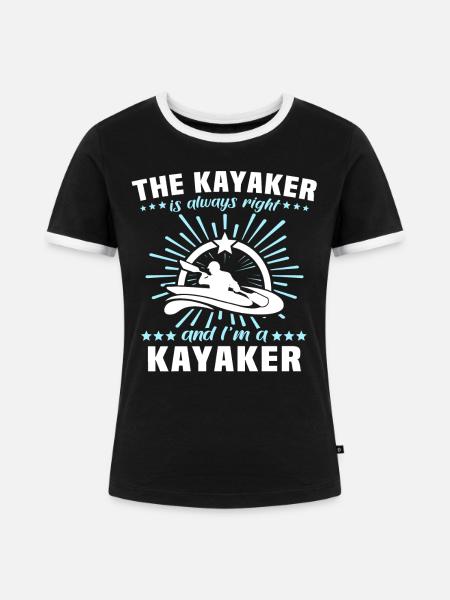 Kayaking Kayak - Frauen Kontrast-T-Shirt - Schwarz/Weiß