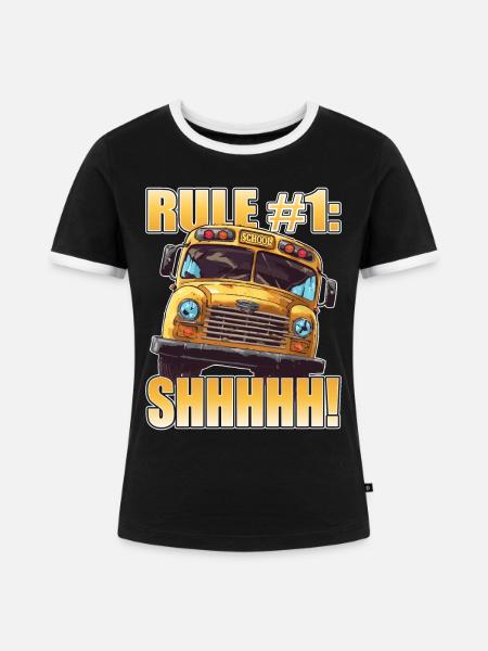 Schulbuswärter - Schulbusfahrer - Frauen Kontrast-T-Shirt - Schwarz/Weiß