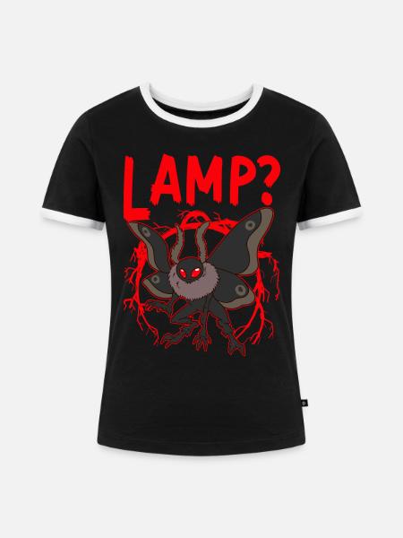Mothman Kryptide Folklore - Frauen Kontrast-T-Shirt - Schwarz/Weiß