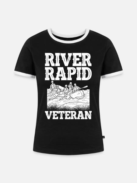 Rafting Wildwasser Rafting - Frauen Kontrast-T-Shirt - Schwarz/Weiß