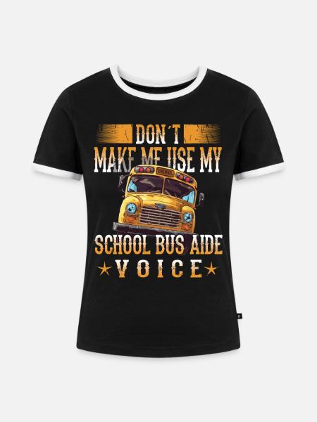Schulbuswärter - Schulbusfahrer - Frauen Kontrast-T-Shirt - Schwarz/Weiß
