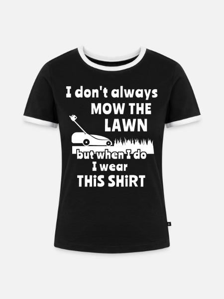 Rasen Mähen - Frauen Kontrast-T-Shirt - Schwarz/Weiß