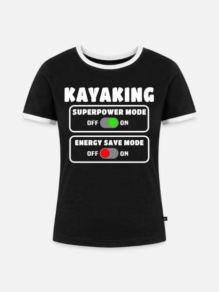 Kajak Kajaking - Frauen Kontrast-T-Shirt - Schwarz/Weiß